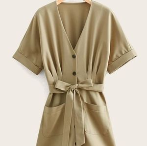 New SelfTie Button Front Solid Tea Dress (unused).